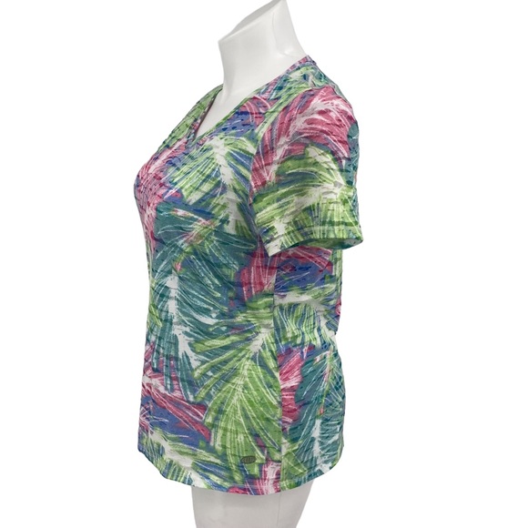 Reel Legends Colorful Palm Burnout V-neck Tee XL - Picture 2 of 9